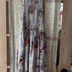 Pale Blue/Grey Smocked Sundress